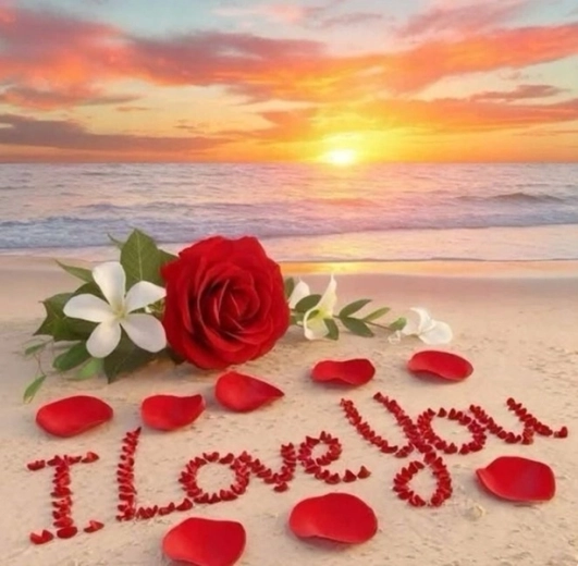 Diamantna mozaika Plaža I Love You