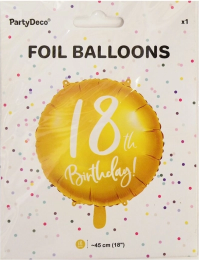 Folijski balon številka 18 zlat 45 cm