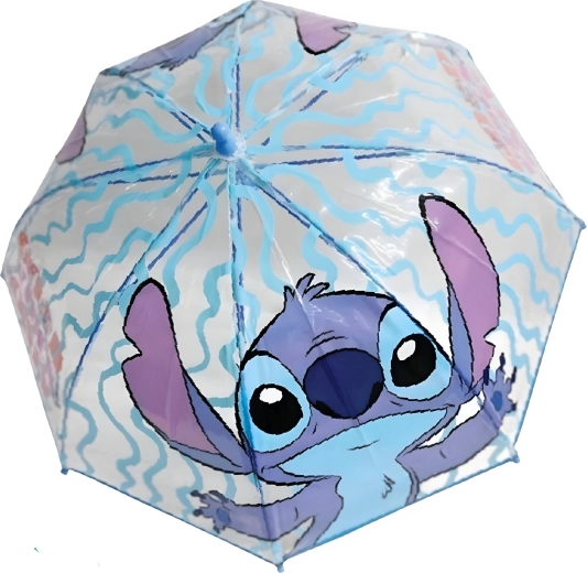 Prozoren otroški dežnik Lilo & Stitch, svetlo moder
