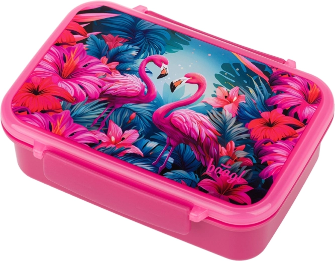 Baagl škatla za malico s predelki Flamingo