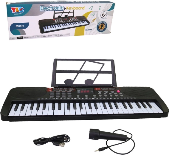 MaDe otroški elektronski klavir z mikrofonom, 49 tipk