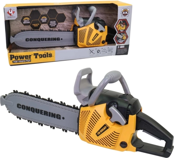 Otroška motorna žaga na baterije s svetlobo in zvokom 42 cm