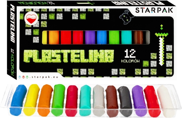 Plastelinasti komplet Pixel – 12 barv