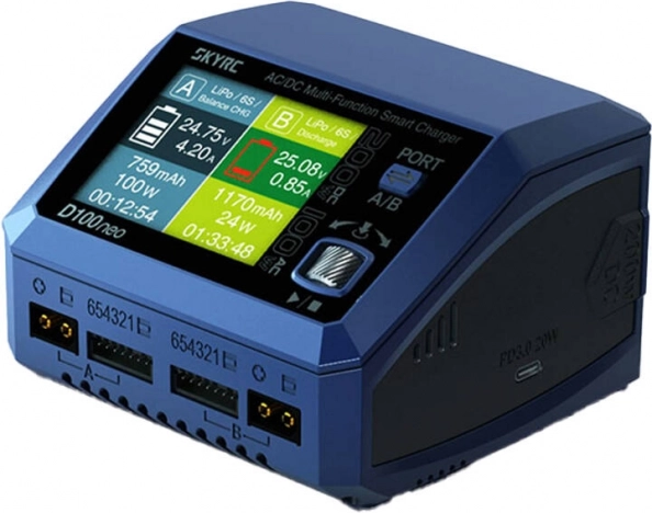 Dvojni inteligentni polnilec SKYRC D100neo 200 W