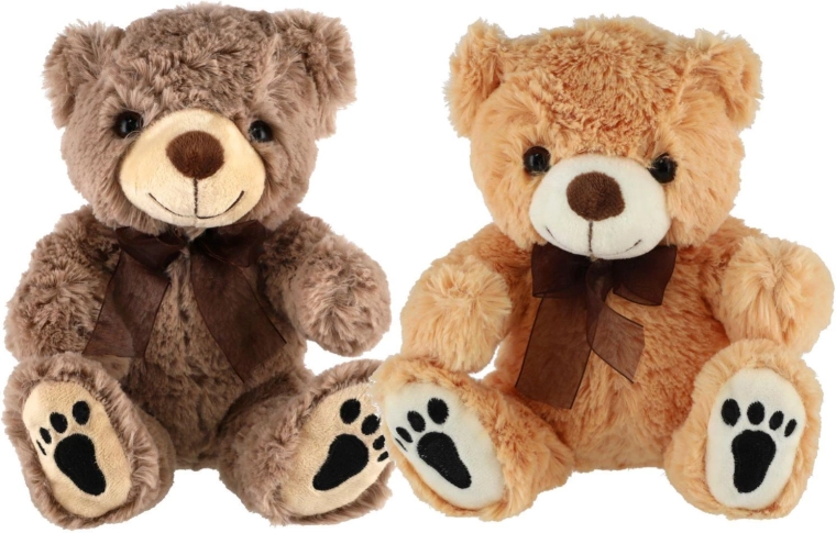Plush Sitting Teddy Bear 25 cm, 2 Colors - 1 Piece