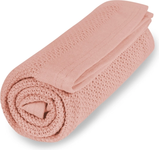 VINTER & BLOOM odeja soft grid organic cloud pink
