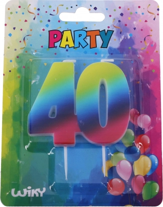 Mavrična rojstnodnevna svečka številka 40