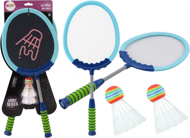 Komplet 2 badminton loparjev Shuttlecocks Badminton Blue
