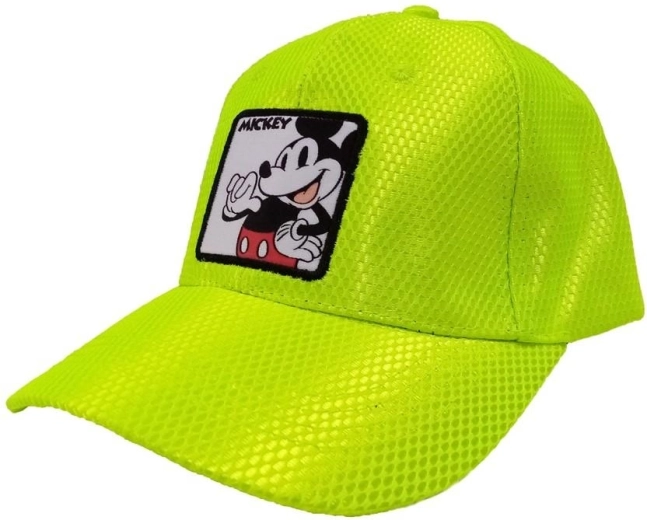 Otroška zelena kapa s šiltom Mickey Mouse