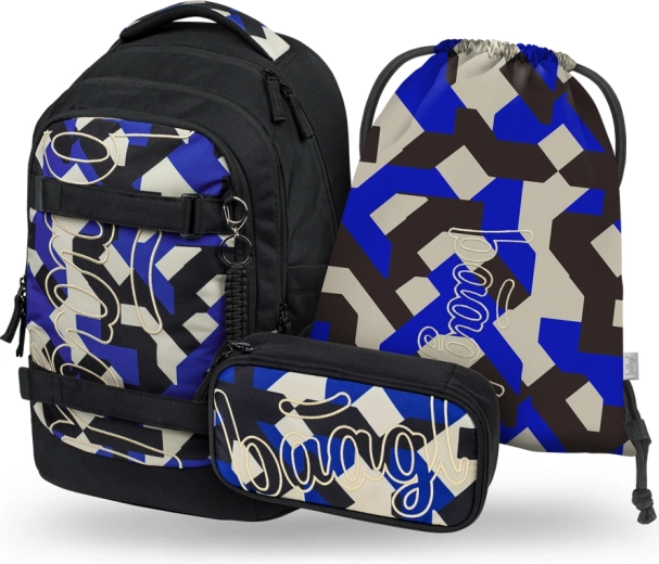 Šolski set BAAGL Skate Max Variety – nahrbtnik, peresnica in vrečka GRS