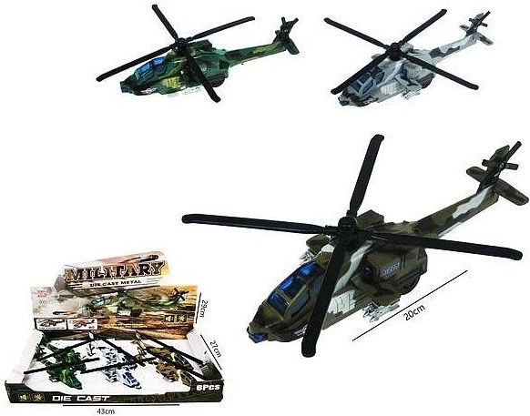 Vojaški helikopter 20 cm s svetlobo in zvokom
