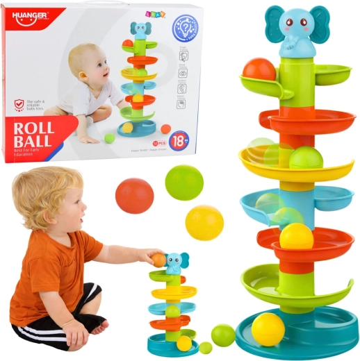 Senzorični stolp za kroglice s slončkom