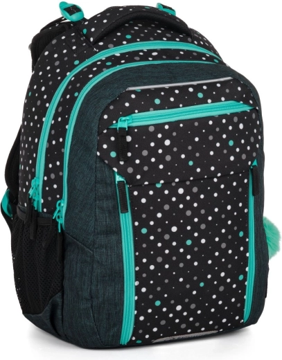 Bagmaster Porto school backpack black-turquoise
