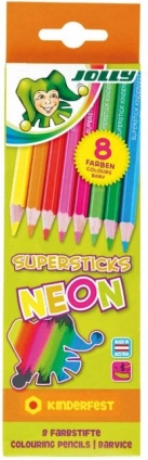 Barvice Jolly Supersticks Neon – 8 barv