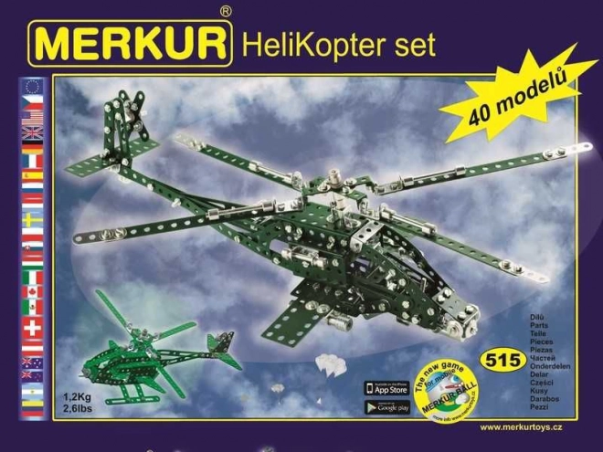 Merkur komplet Helikopter, 515 delov, 40 modelov
