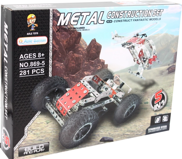 Kovinska konstrukcijska sestavljanka 5v1, 281 kosov