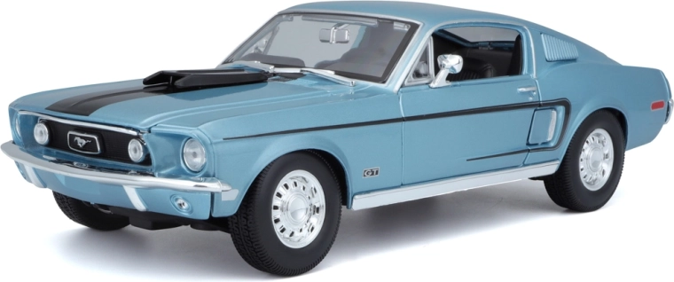 Maisto Ford Mustang GT Cobra Jet Fastback 1968 – kovinski model 1:18, kovinsko modra