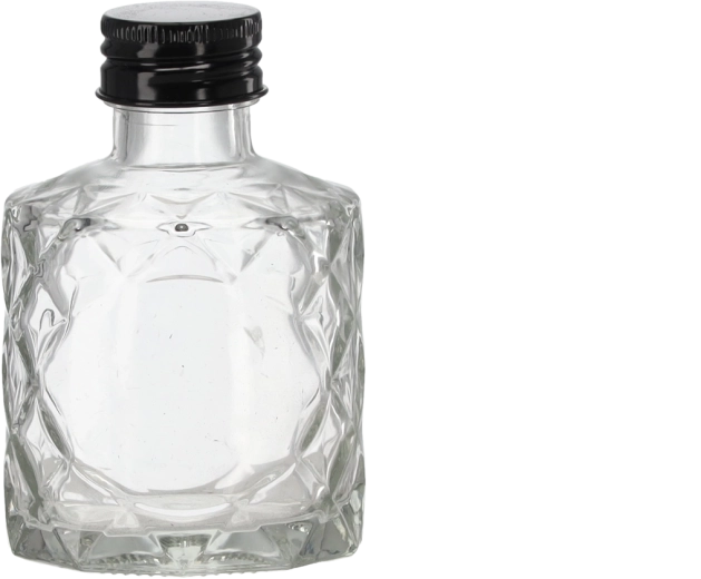Steklenička Diament 100 ml s kovinskim navojnim zapiralom 28 mm