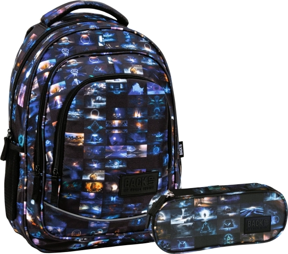 Šolski set BackUP Cosmic cat 2v1 (nahrbtnik in peresnica)