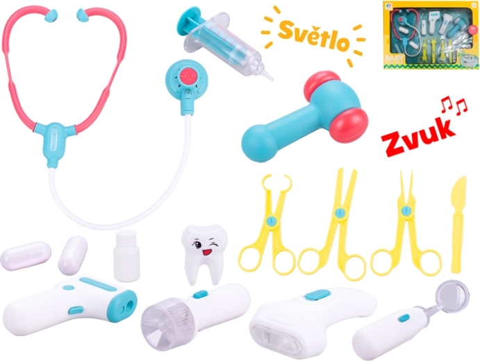 Zdravniški set z svetlobnimi in zvočnimi učinki na baterije