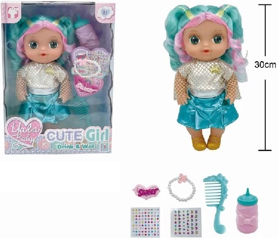 Punčka 30 cm z dodatki