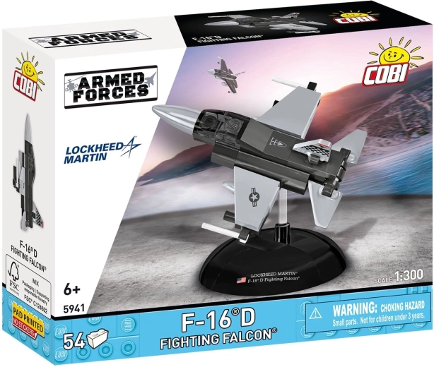 Cobi Armed Forces lovec Lockheed Martin F-16D Fighting Falcon 1:300 (54 delov)