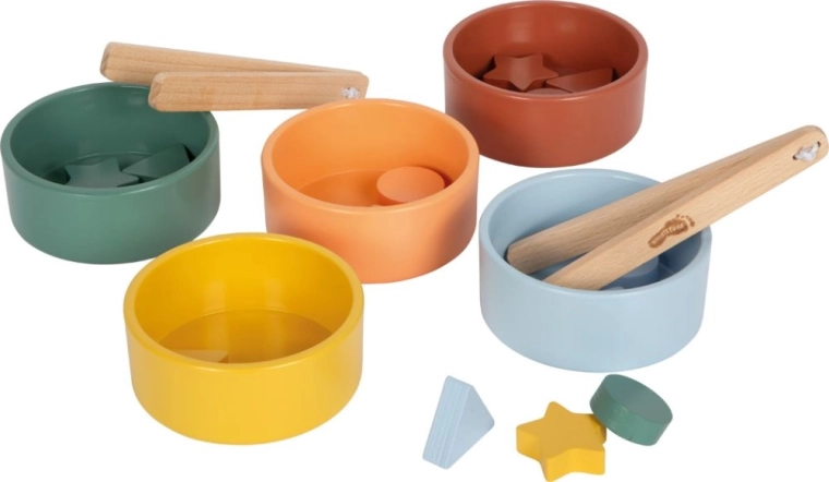 Lesene skodelice za razvrščanje Montessori