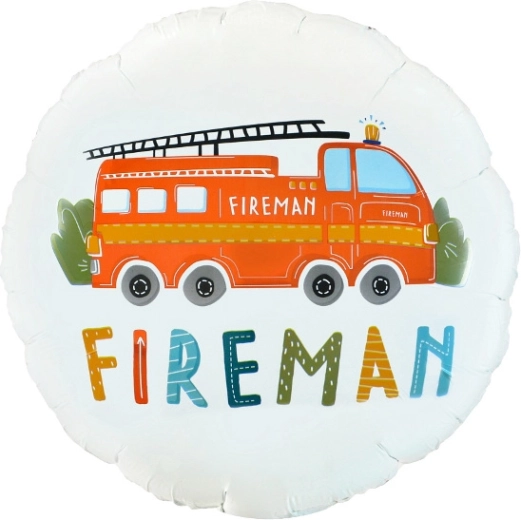 Foliasti balon Fireman okrogel 18"