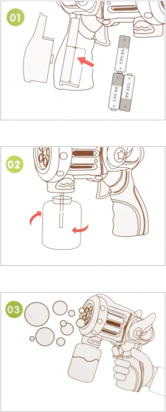 pištola za mehurčke z rezervoarjem