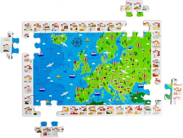 Bigjigs Toys lesene talne puzzle zemljevid Evrope – 48 kosov