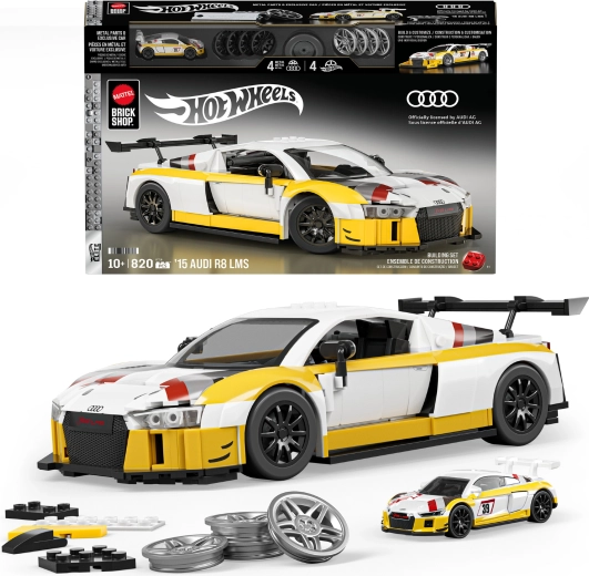 hot wheels brick shop ’15 audi r8 lms komplet za sestavljanje 820 kosov