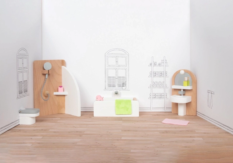 Goki Dollhouse Bathroom Furniture
