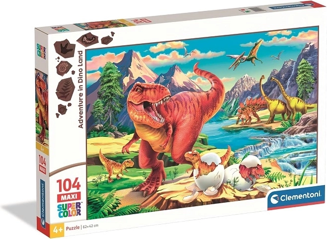 Clementoni maxi sestavljanka 104 Pustolovščina med dinozavri