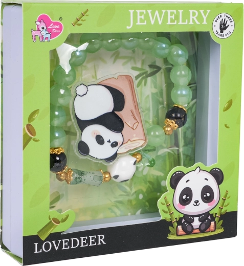 Otroški komplet nakita Panda, zelen