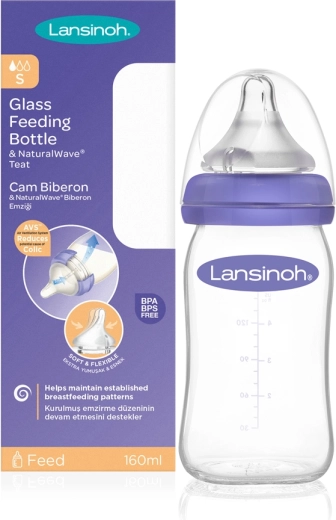 Lansinoh steklenička za dojenčke s cucljem NaturalWave 160 ml