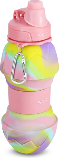 Zložljiva silikonska steklenica NILS Camp 700 ml roza