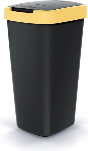 Koš za odpadke Compacta Q Flap 25 l z rumenim pokrovom