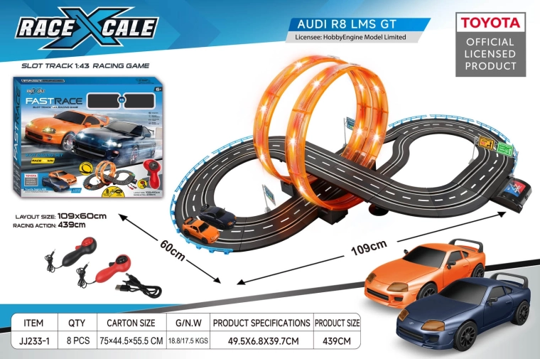 Dirkalna steza na daljinsko upravljanje Toyota 1:43, 152 × 73 cm