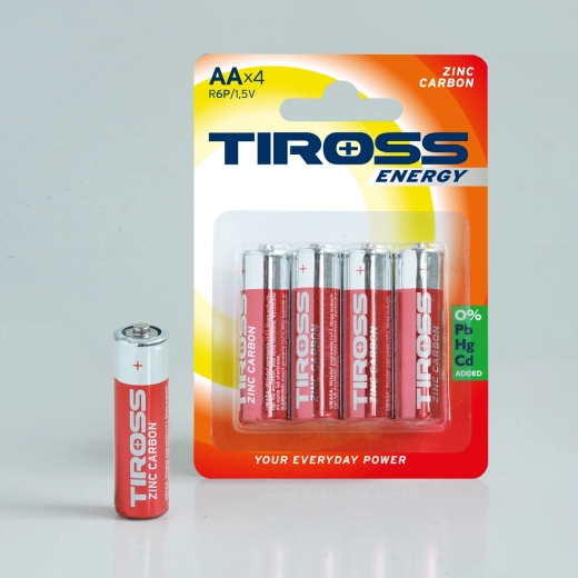 Baterije AA cink-ogljikove 1,5 V, pakiranje 4 kos
