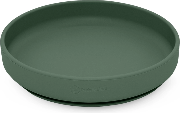 Silikon krožnik s priseskom PETITE&MARS Take&Match Misty Green 6m+