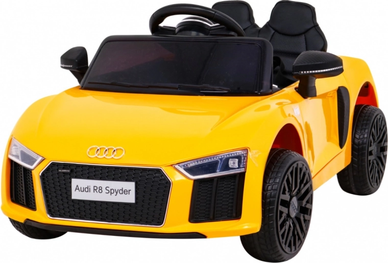 Audi R8 na baterije za otroke rumen + daljinsko upravljanje + EVA + počasen zagon + MP3 LED