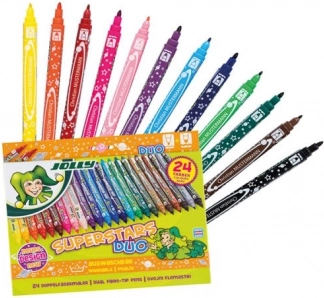 Obojestranski flomastri SUPERSTARS DUO, 24 kosov