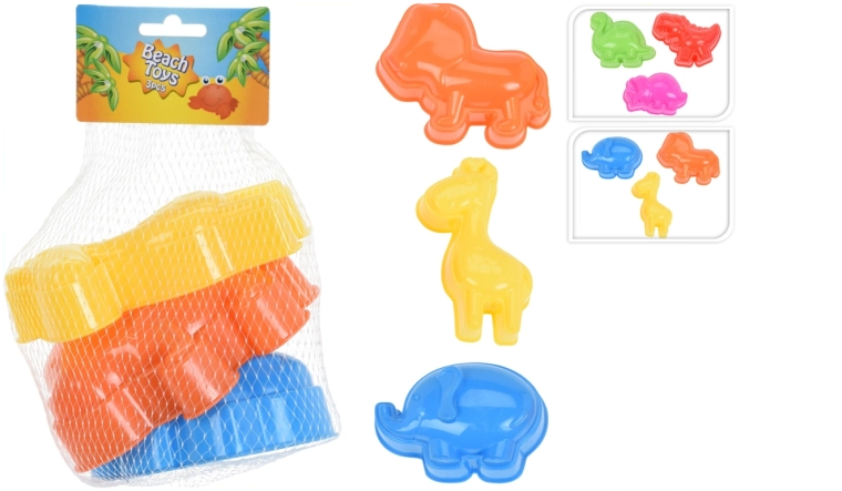 Komplet 3 modelčkov za pesek z živalicami