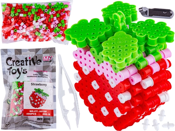 3D likalne perlice – šablona jagoda (sadje) v vrečki