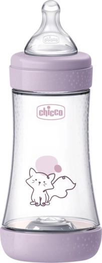 Chicco antikolikova dojenčkova steklenička Perfect5 240 ml za deklico, srednji pretok 2m+
