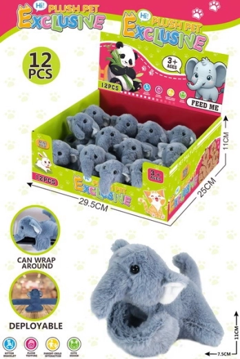 Plišast zapestni trak s slonom 11 × 7,5 cm