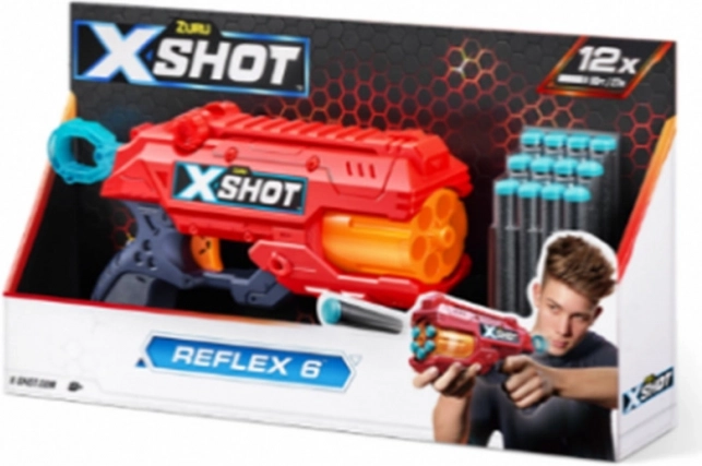 Pištola za penaste naboje X-SHOT Reflex 6 – oranžna, 12 puščic