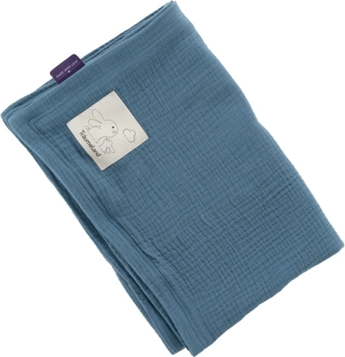 Träumeland muslinska odeja 100 × 75 cm jeans modra