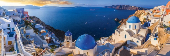 EUROGRAPHICS panoramske sestavljanke 1000 koščkov – Santorini, Grčija (Air Pano)