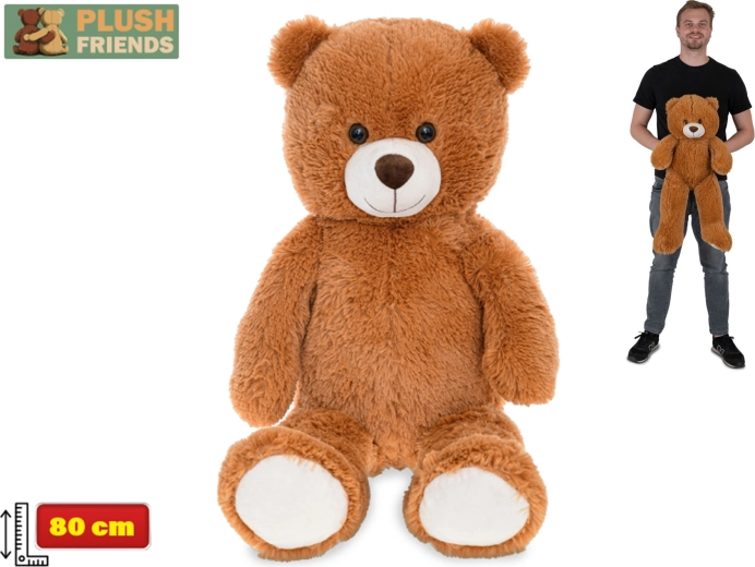 Plišasti medved Plush Friends 80 cm – temno rjav
